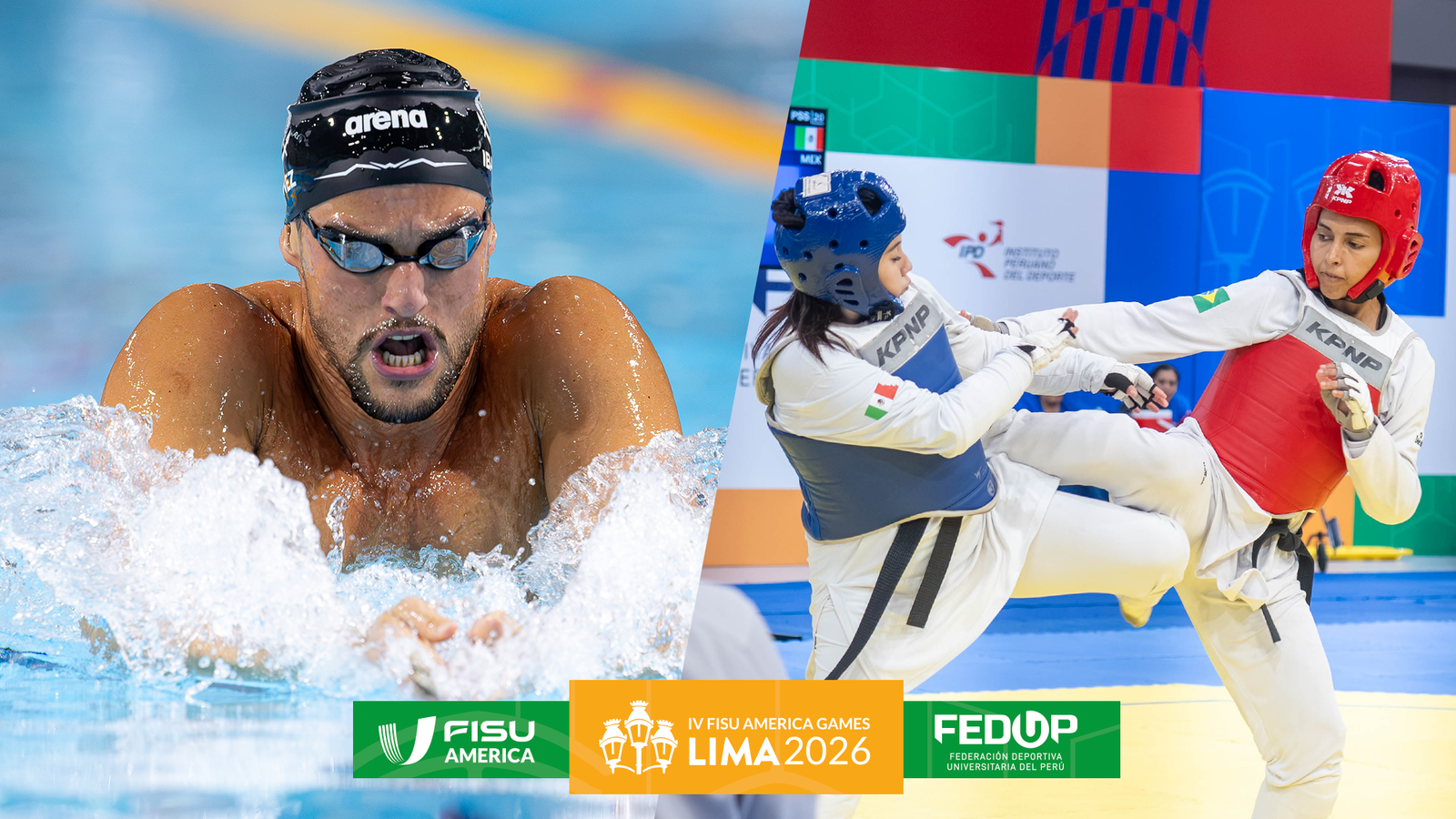 Natación y taekwondo debutan en una intensa cuarta jornada de los IV FISU AMERICA Games Lima 2026